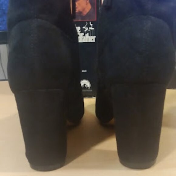 Black Ultra Suede High Heel Gabrielle Ankle Booties Size: 7.5 - Picture 7 of 16